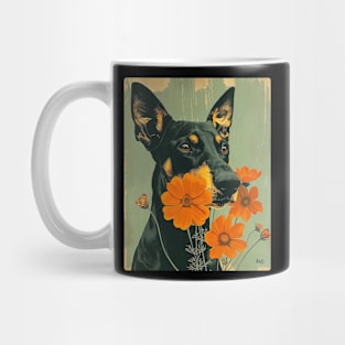 Doberman Flowers Photo Art Design For Dog Onwer Mug